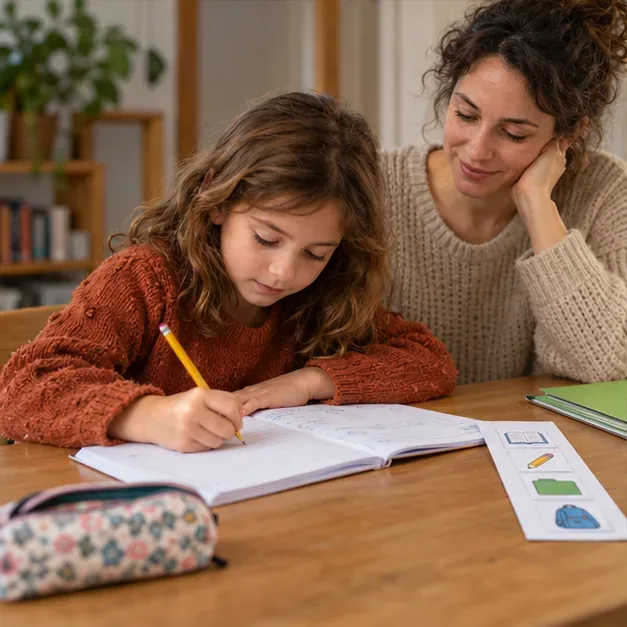 Deberes después de las vacaciones de otoño: una lista visual útil para niños con TDAH