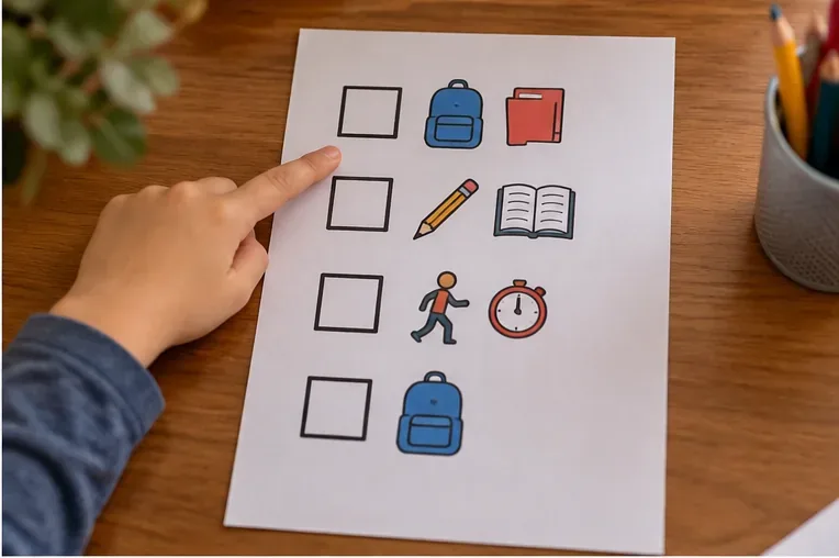 Homework After the Autumn Break: A Visual Checklist for a Child With ADHD