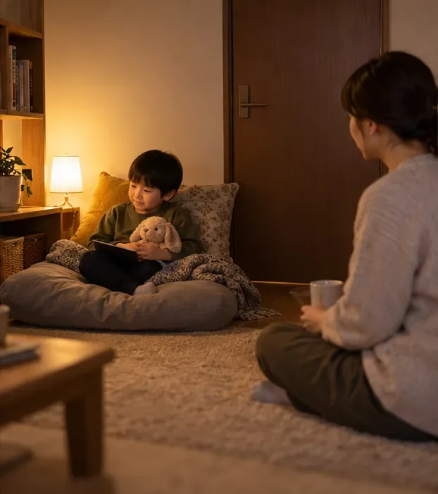 自閉スペクトラムの子とハロウィーンのチャイム：静かな場所を一緒に準備する